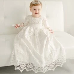 Adeline Lace Christening Gown & Bonnet(Adeline Lace Christening Gown)