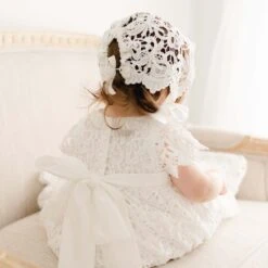Lola Christening Gown & Bonnet(Lola Christening Gown Bonnet) -Tiny Trendz Back Lola Christening Gown 3237