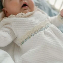 Petite Fleur Romper(Petite Fleur Romper) -Tiny Trendz Blake Romper Blue Fleur Detail 4257