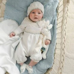 Petite Fleur Romper(Petite Fleur Romper) -Tiny Trendz Blake Romper Bonnet Blue Fleur 4278