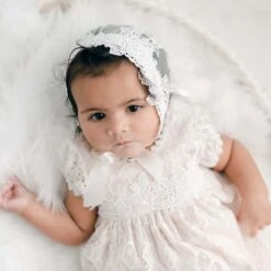 Juliette Lace Bonnet(Juliette Lace Bonnet) -Tiny Trendz Bonnet Juliette Lace Baby 1535