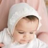 Tessa Quilt Bonnet(Ivory Quilted Silk Trim Bonnet)