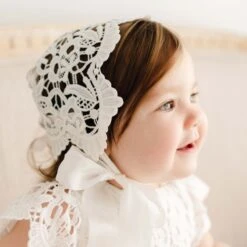 Lola Christening Gown & Bonnet(Lola Christening Gown Bonnet) -Tiny Trendz Bonnet Lola Lace Christening 3226