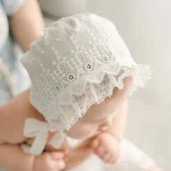 Emily Gown, Bloomers & Bonnet(Emily Gown Bloomers Bonnet) -Tiny Trendz BonnetTop 9617