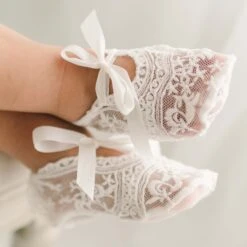 Light Ivory Lace Booties(White Lace Booties)