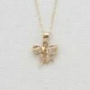 14k Gold Fancy Bow Charm With Chain(14k Gold Fancy Bow Charm With Chain)