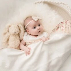 Eloise Personalized Blanket(Eloise Blanket) -Tiny Trendz Bow Layette Gown Blush Eloise 8759