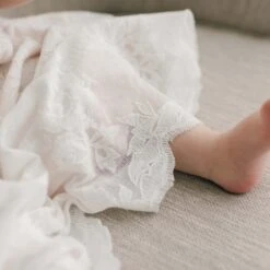 Charlotte Christening Gown & Bonnet(Charlotte Christening Gown) -Tiny Trendz Charlotte Gown Skirt Detail Baby Girl 000372