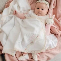 Chloe Newborn Gift Set- Save 10%(Chloe Layette Set) 8 Chloe Newborn Gift Set- Save 10%(Chloe Layette Set) -Tiny Trendz Chloe Blanket Bunny Rattle Baby Layette Gown 2467