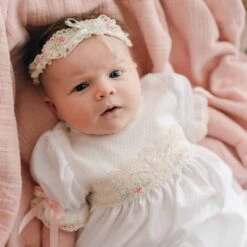 Chloe Layette Gown(Chloe Layette Gown 1) -Tiny Trendz Chloe Headband Layette Gown 2456 328a9775 bffc 4525 b325 4e932f88ccd2