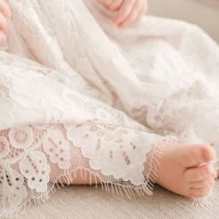 Victoria Puff Sleeve Dress(Victoria Dress) 13 Victoria Puff Sleeve Dress(Victoria Dress) -Tiny Trendz Close Up Victoria Christening Gown Pink 6639