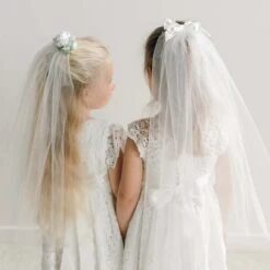 First Communion Veil(Communion Veil) -Tiny Trendz Communion Veil Flower Bow 4910