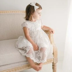 Penelope Lace Dress(Penelope Dress) -Tiny Trendz Dress Penelope Bow 6333