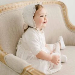 Eliza Lace Dress & Headband(Eliza Lace Dress) 11 Eliza Lace Dress & Headband(Eliza Lace Dress) -Tiny Trendz Eliza Lace Dress Baby Bonnet 3521