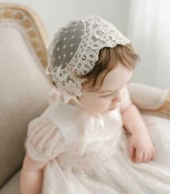 Elizabeth Christening Gown & Bonnet(Elizabeth Christening Gown Bonnet) -Tiny Trendz Elizabeth Christening Gown Bonnet Details 2