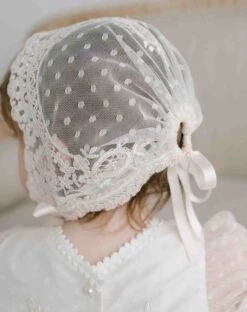 Elizabeth Christening Gown & Bonnet(Elizabeth Christening Gown Bonnet) -Tiny Trendz Elizabeth Christening Gown Bonnet Details