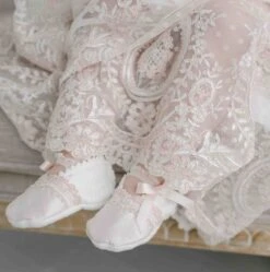 Elizabeth Christening Gown & Bonnet(Elizabeth Christening Gown Bonnet) -Tiny Trendz Elizabeth Christening Gown Booties