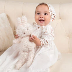 Adeline Lace Christening Gown & Bonnet(Adeline Lace Christening Gown) -Tiny Trendz EvelynAdelineBunny EEE8033