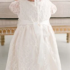 Juliette Christening Gown & Bonnet(Juliette Christening Gown Bonnet) -Tiny Trendz Gown Dress Back Juliette 8025