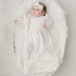 Madeline Newborn Gown(Madeline Newborn Gown) 8 Madeline Newborn Gown(Madeline Newborn Gown) -Tiny Trendz Gown Madeline Newborn Close Up Baby 1602