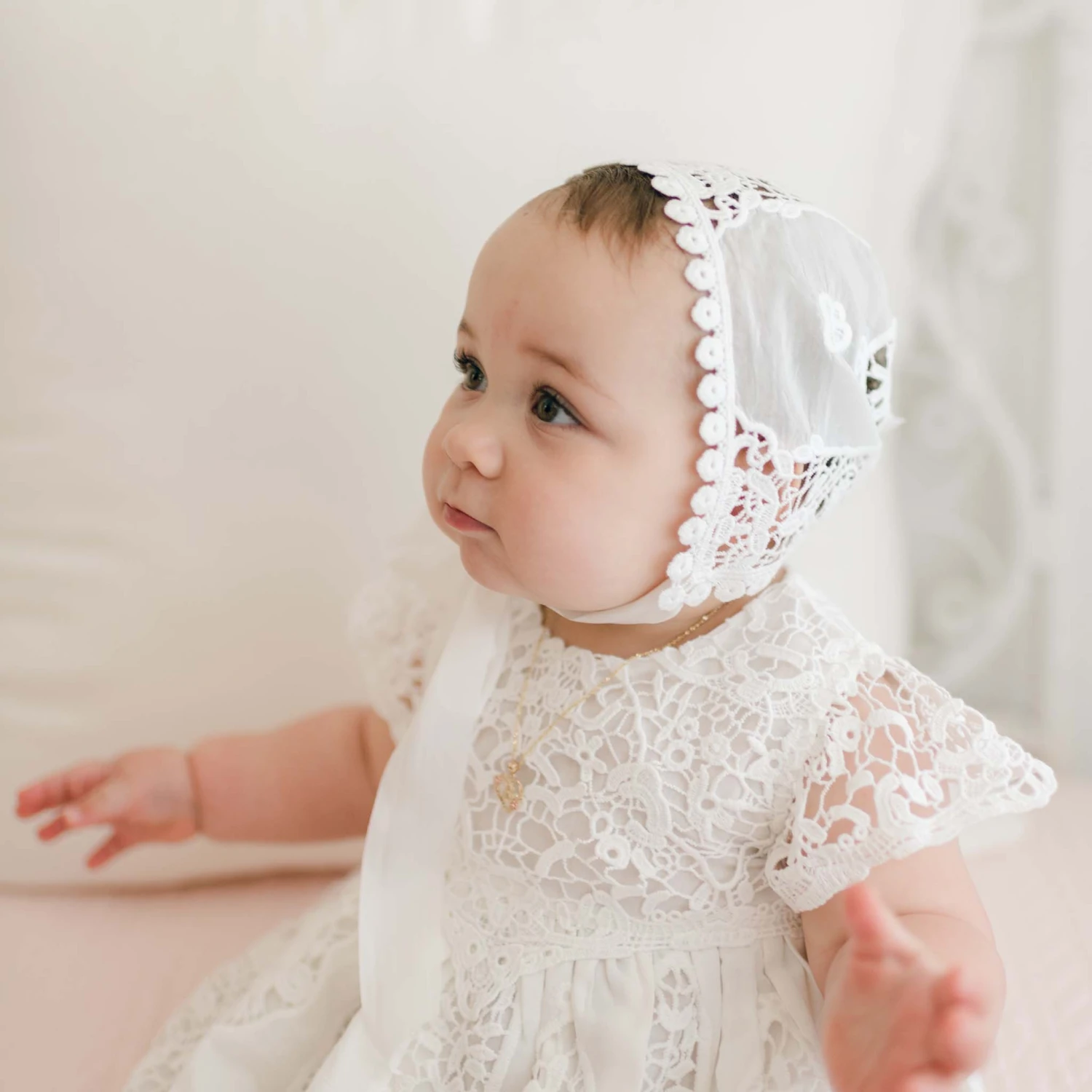 Grace Christening Gown & Bonnet(Grace Christening Gown Bonnet) 12 Grace Christening Gown & Bonnet(Grace Christening Gown Bonnet) - Image 12