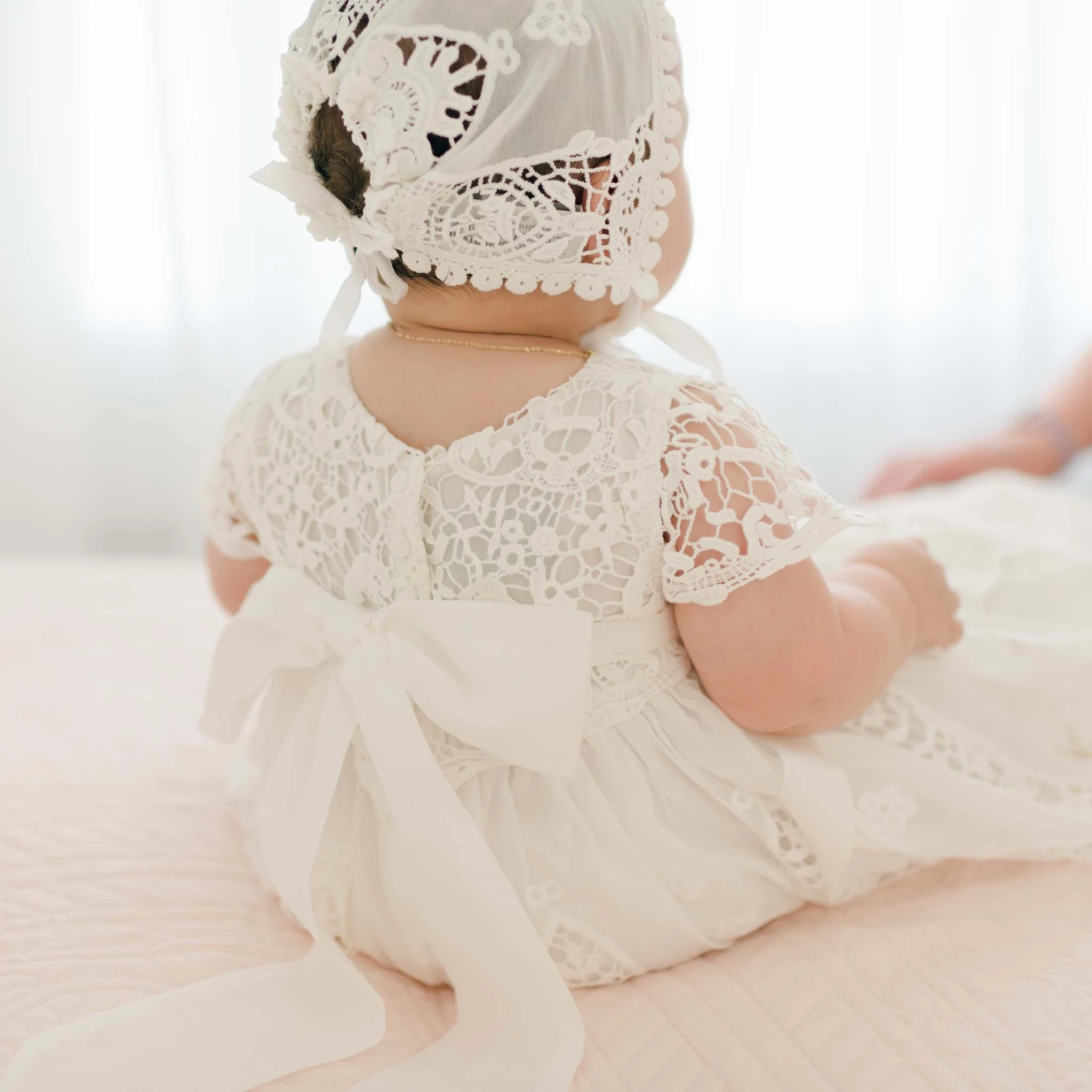 Grace Christening Gown & Bonnet(Grace Christening Gown Bonnet) 5 Grace Christening Gown & Bonnet(Grace Christening Gown Bonnet) - Image 5