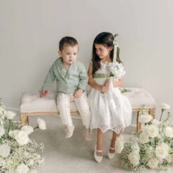 Ezra Sage 4-Piece Suit(Ezra Sage 4 Piece Suit) -Tiny Trendz Grace Milo Wedding Green 4826