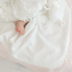 Grace Personalized Blanket(Grace Ivory Quilted Blanket)