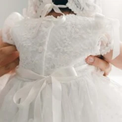 Harper Dress & Bloomers(Harper Dress Bloomers) -Tiny Trendz Harper White Dress Back 0058