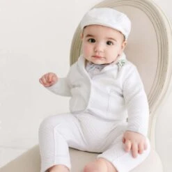 Harrison 3-Piece Pants Suit(Harrison Christening Suit Quilted Cotton) -Tiny Trendz Harrison Suit 3 Piece Pant Baby Suit 7139