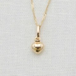 14k Gold Small Heart Charm & Chain(14k Gold Small Heart Charm Chain)