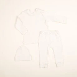 Natural Ivory Ribbed Cotton Top & Leggings(Ivory Ribbed Top Leggings) -Tiny Trendz JPC9922