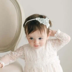 Front Page -Tiny Trendz Juliette Headband Lace Romper 1309