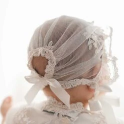 Kristina Christening Gown & Bonnet(Kristina Christening Gown Bonnet) -Tiny Trendz Kristina Lace Bonnet Back 9955 b77ac31b 0036 42d2 b078 dbf5146542b0