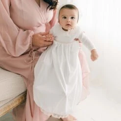 Tessa Quilt Newborn Gown(Ivory Quilt Newborn Gown)