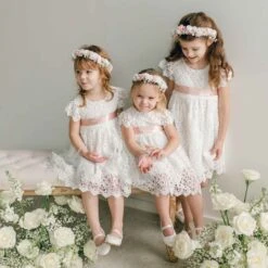 Pink Flower Wreath(Pink Flower Wreath) -Tiny Trendz Lola Dress Wedding Pink Flower 4706