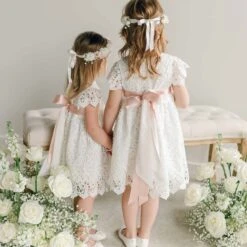 Lola Girls Lace Dress(Lola Girls Lace Dress 1) -Tiny Trendz Lola Dress Wedding Pink Sash 4677 0c3ca717 2b61 4c2e 9801 9dbc19832a7e