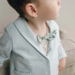 Petite Fleur Bow Tie & Boutonniere(Petite Fleur Bow Tie Boutonniere) -Tiny Trendz Milo Suit Bow Tie Flower Blue 4799
