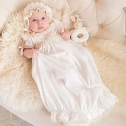 Jessica Newborn Gown & Bonnet Set(Jessica Layette) -Tiny Trendz MorrisonJessicaLayette