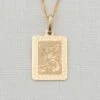 14k Gold Etched Blessing Charm With Chain(14k Gold Etched Blessing Charm With Chain)