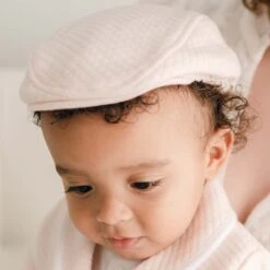 Asher Quilted Newsboy Cap(Asher Quilted Newsboy Cap) -Tiny Trendz Newsboy Cap Asher Pink Close Up 6215