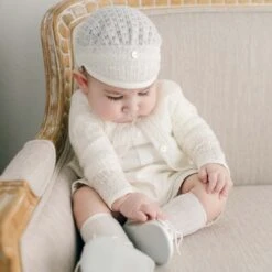 Oliver Knit Cap(Oliver Knit Cap) -Tiny Trendz Oliver Ivory Knit 3 Piece Shorts Suit 4096 2ac9f5f4 b732 4b6d 803f 34fdecaa1d8e