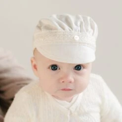 Oliver Linen Cap(Oliver Linen Cap 1) -Tiny Trendz Oliver Ivory Linen Cap 8775