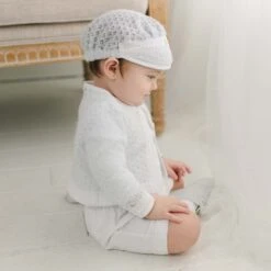 Oliver Sweater Shorts Suit(Oliver Sweater Shorts Suit) -Tiny Trendz Oliver White Knit Jacket Short Suit Baby 3968 e81e0e12 463d 4eea a589 837ab717e260
