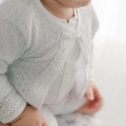 Oliver Sweater Shorts Suit(Oliver Sweater Shorts Suit) -Tiny Trendz Oliver White Knit Sweater Baby Detail 3978 be47cd48 d176 48d6 9077 1d32aa6514ae