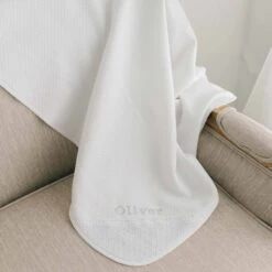 Oliver Personalized Blanket(Oliver Blanket) -Tiny Trendz Oliver White Personalized Blanket Baby 3953