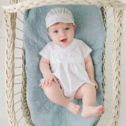 Oliver Convertible Gown | Romper & Skirt Set(Oliver Convertible Gown Romper Skirt Set) -Tiny Trendz Oliver White Romper Linen Cap 8445 16de8101 4421 415b b923 e17864724438