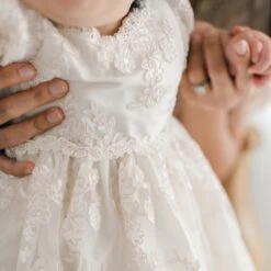 Penelope Lace Dress(Penelope Dress) -Tiny Trendz Penelope Christening Dress Baby Detail 000143