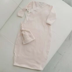 Quinn Layette(Quinn Layette) -Tiny Trendz Quinn Pink Newborn Wrap Knot Gown 4326