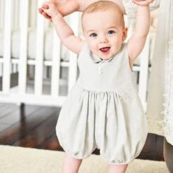 Grayson Linen Romper(Grayson Linen Romper) -Tiny Trendz Romper 0313